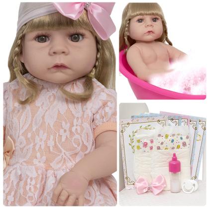 Imagem de Bebê Reborn Menina Princesa Abigail 46cm Com Kit Acessórios