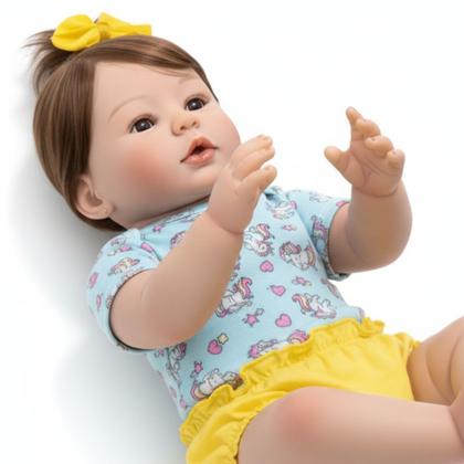 Imagem de Bebê Reborn Menina Realista Boneca Com Enxoval