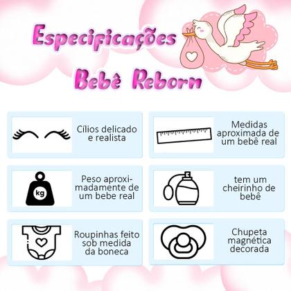 Imagem de Bebe Reborn Menina Roupa Salmão Cabelos Castanhos NPK Doll