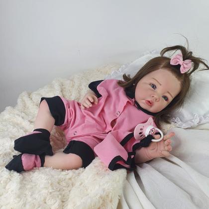 Imagem de Bebê Reborn Menina, Tecido, Enxoval Completo