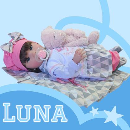 Imagem de Bebe Reborn Menina Vinil Silicone Pode Dar Banho Real Realista Presente Luna Cinza