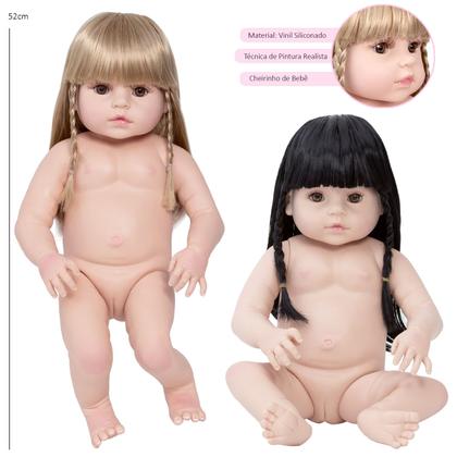 Imagem de Bebê Reborn Meninas Gêmeas Loira Morena Realista Pode Banho
