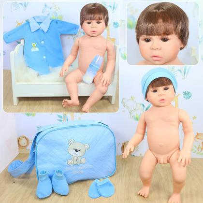 Imagem de Bebê Reborn Menino 100% Silicone + 20 Itens Pronta Entrega