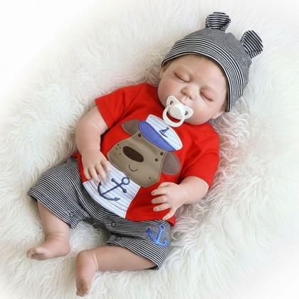 Imagem de Bebê reborn menino corpo de silicone cabelo fio a fio new happy