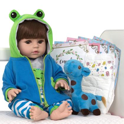 Imagem de Bebe Reborn Menino Girafinha Realista 46cm Com Acessórios