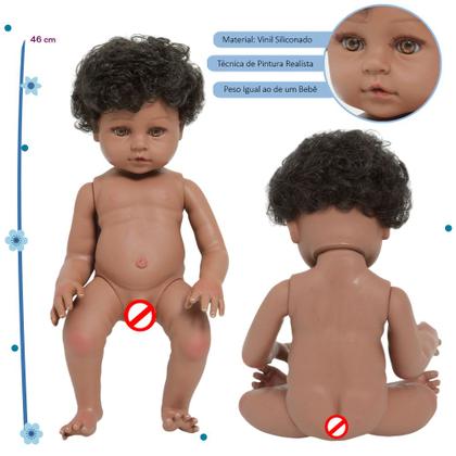 Imagem de Bebê Reborn Menino Negro 46cm Com Enxoval Lindos Itens