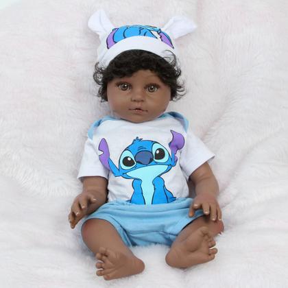 Imagem de Bebê Reborn Menino Negro 46cm Com Enxoval Lindos Itens