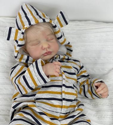 Imagem de Bebê Reborn Menino Realista Kit Lou Lou Lançamento Corpo Inteiro Vinil Silicone Toma Banho 48cm Enxoval Completo