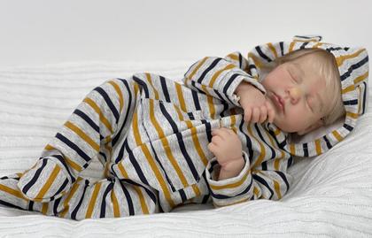 Imagem de Bebê Reborn Menino Realista Kit Lou Lou Lançamento Corpo Inteiro Vinil Silicone Toma Banho 48cm Enxoval Completo