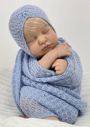 Imagem de Bebê Reborn Menino Realista Kit Lou Lou Lançamento Corpo Inteiro Vinil Silicone Toma Banho 48cm Enxoval Completo