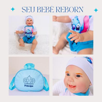 Imagem de Bebê Reborn Menino Realista Original Articulado Corpo de Silicone Com Bolsa Maternidade
