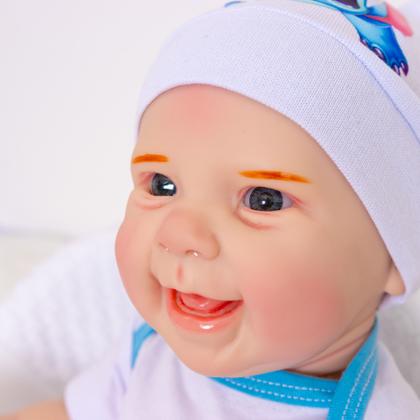 Imagem de Bebê Reborn Menino Realista Original Articulado Corpo de Silicone Com Bolsa Maternidade