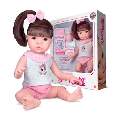 Imagem de Bebê Reborn Morena Boneca Realista Pode Dar Banho E Itens