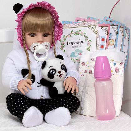 Imagem de Bebê Reborn Princesa Realista Panda Vinil Siliconado Barata