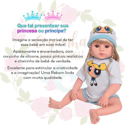 Imagem de Bebê Reborn Realista 100% Silicone Cabelo Loiro Kit Completo
