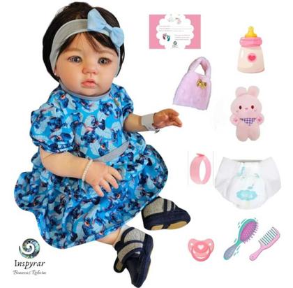 Imagem de Bebê Reborn Realista Abigail Vinil com vestidinho do Stitch