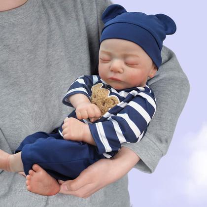 Imagem de Bebê Reborn Realista Brastoy Boneca ou Boneco Silicone Kit Conjunto de Roupa Chupeta Mamadeira e Pelúcia Original Completo