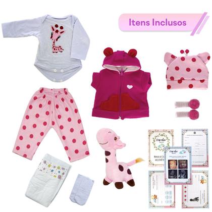 Imagem de Bebe Reborn Realista Menina Girafinha Pode Dar Banho 46cm Envio imediato barata