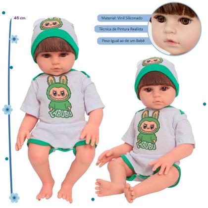 Imagem de Bebê Reborn Realista Menino Roupinha Labubu + Acessórios