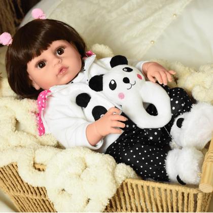 Imagem de Bebê Sweetie Reborn Modelo Especial Panda Cabelos Liso