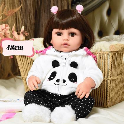 Imagem de Bebê Sweetie Reborn Modelo Especial Panda Cabelos Liso