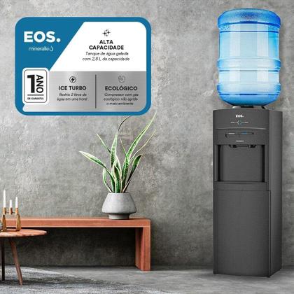 Imagem de Bebedouro Agua Coluna Comercial Preto Garrafão Motor Gas 220v