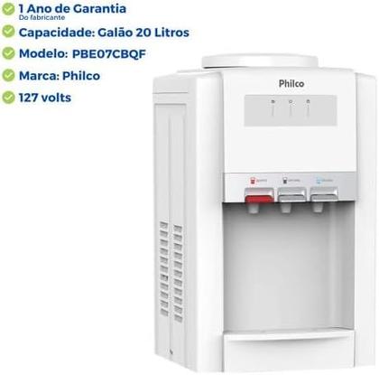 Imagem de Bebedouro Compressor 3 em 1 Philco PBE07CBQF 127V Branco