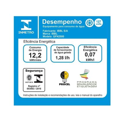 Imagem de Bebedouro de Água de Coluna IBBL GFN 2000 Com Compressor