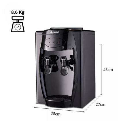 Imagem de Bebedouro de Água De Mesa Com Duas Torneiras Amvox Abb 510 Com Compressor 1.6L