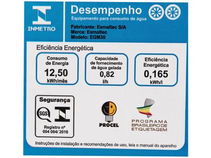 Imagem de Bebedouro de Água Esmaltec de Mesa Refrigerado por Compressor Stilo Black EGM30 220v