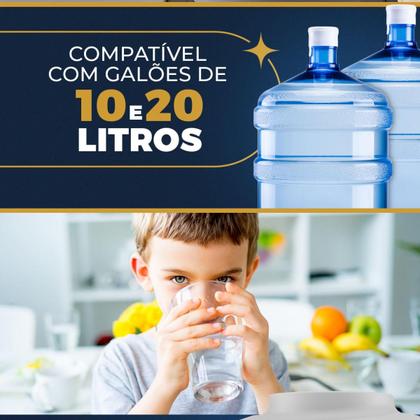 Imagem de Bebedouro Eletrico Refrigerado Agua Gelada Para Galao 10l ou 20l Bivolt Preto Branco Britania