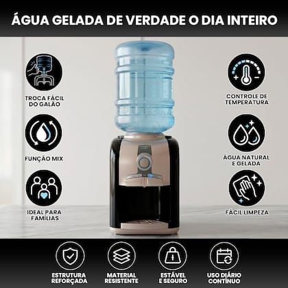 Imagem de Bebedouro Esmaltec EGM30 Mesa Compressor Água Gelada Mix