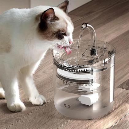 Imagem de Bebedouro Fonte de Agua Gato Cao Cachorro Pet 2 Litros Animal de Estimaçao Filtro USB Agua Fresca Automatico Silencioso