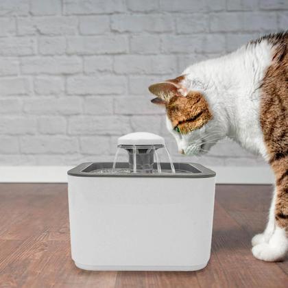 Imagem de Bebedouro Fonte de Agua Gato Cao Cachorro Pet Animal de Estimaçao Reservatorio 2.5 Litros Automatico Filtro Agua Limpa Fresca Hidrataçao Silencioso