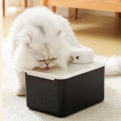 Imagem de Bebedouro Fonte de Agua Gato Cao Pet Cachorro Felino Animal de Estimaçao 2 Modos Sensor Presença Luz UV Silencioso USB Bateria Recarregavel Automatico