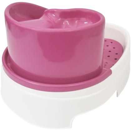 Imagem de Bebedouro Fonte Gato Cachorro 3L Filtro Carvão Ativado Tobo Raia Mec Pet Bivolt Branco/Rosa