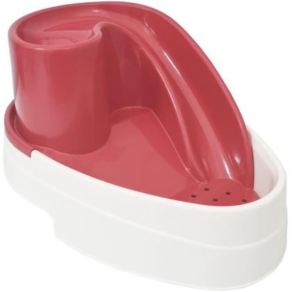 Imagem de Bebedouro Fonte Gato Cachorro 3L Filtro Carvão Ativado Tobo Raia Mec Pet Bivolt Branco/Vermelho