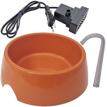 Imagem de Bebedouro Fonte Gatos Cachorros Cães 1 Litro Filtro Carvão Ativado Little Mec Pet Bivolt Laranja