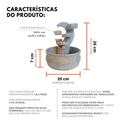 Imagem de Bebedouro Gato Fonte Lua 3 Quedas Cascata Chafariz Artesanal