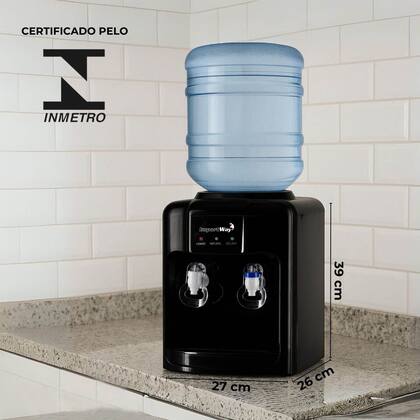 Imagem de Bebedouro Refrigerado Água Gelada Natural Galão Garrafão Mesa Eletrônico Preto 220V Importway Iwbar