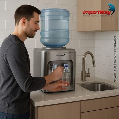 Imagem de Bebedouro Refrigerado Agua Gelada Normal Garrafão 220v Prata