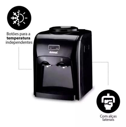 Imagem de Bebedouro Refrigerado Eletrônico Bivolt Água Gelada Natural Garrafão Galão Amvox ABB 240 Branco/Preto