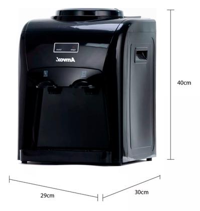 Imagem de Bebedouro Refrigerado Eletrônico Bivolt Água Gelada Natural Garrafão Galão Amvox ABB 240 Branco/Preto