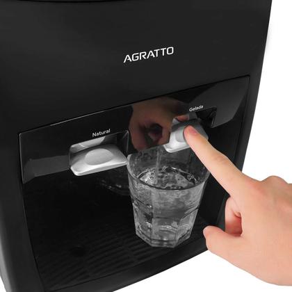 Imagem de Bebedouro Refrigerado Eletrônico Bivolt Água Gelada Natural Garrafão Galão Preto Agratto