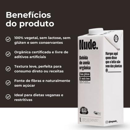 Imagem de Bebida de Aveia Orgânica Nude Original - Kit com 12 unidades (12L)