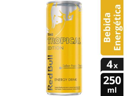 Imagem de Bebida Energética Red Bull Tropical Edition  - Frutas Tropicais 250ml 4 Unidades