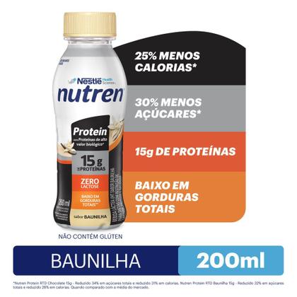 Imagem de Bebida Láctea Nutren Protein 15g de Proteínas Baunilha 260ml