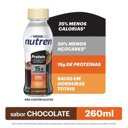 Imagem de Bebida Láctea Nutren Protein 15g de proteínas Chocolate 24x260ml