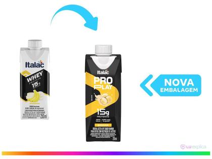 Imagem de Bebida Láctea UHT Proteica co15g de Proteínas Italac Whey Protein Pro Play Banana Zero Lactose 250ml