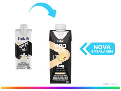 Imagem de Bebida Láctea UHT Proteica com 15g de Proteínas Italac Whey Protein Pro Play Baunilha Zero Lactose 250ml